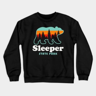 Sleeper State Park Michigan Retro Vintage Bear Crewneck Sweatshirt